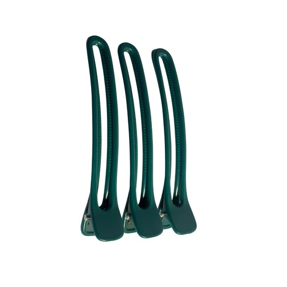 Set of 3 Teal Alligator Hair Clips – Large 6" Professional Styling Tools - Picture 1 of 4
